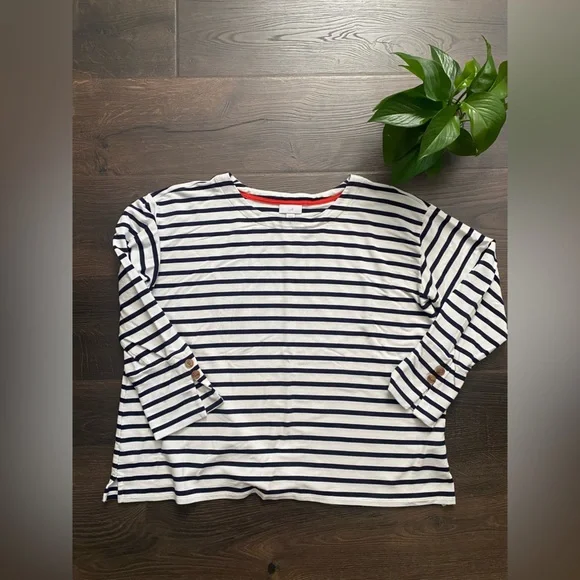 J. Jill Navy and White Striped Top - Picture 1 of 6